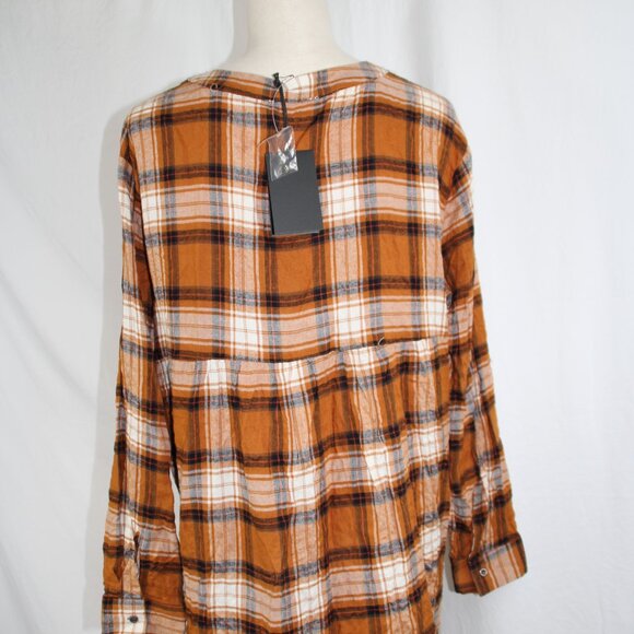 JANE + DELANEY Oversized Plaid Button Down Top Size Large NWT - Picture 8 of 11